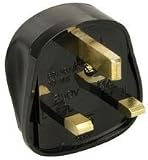 Rubber Uk Mains Plug 13A Fuse Black