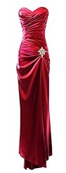 Strapless Crystal Satin Evening Dress/Bridesmaid Dress/Prom Dress 