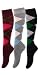 Adorable Maroon Gray Black Argyle Knee High Socks-3 Pack