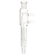 Chemglass CG-1213-14 Glass Style A Reflux Condenser, 100mm Jacket Length, 205mm Height, 14/20 Joint