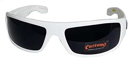 Pugs Customs Dark Sunglasses with White Frame - Style 912