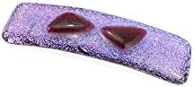 Hair Barrette, Purple Crinkled Dichroic Glass, Large French Hair Clip for Women