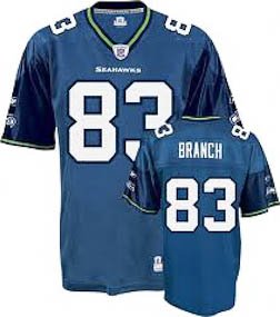 Deion Branch Jersey: Reebok Blue Replica #83 Seattle Seahawks Jersey