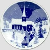 1968 Porsgrund Christmas Plate - Church Goers