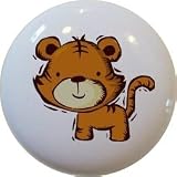Kids Tiger Ceramic Cabinet Drawer Pull Knob
