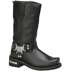 MilwaukeeMotorcycleClothingCompanyClassicHarnessSize7CBlackLeatherWomen'sBoots