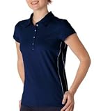 Alo Ladiers' Short-Sleeve Performance Polo. W1003 - Large - Navy / White