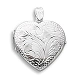 Large Etched Heart Locket