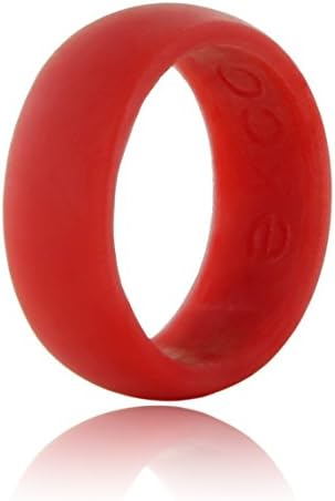 Ekco Band 100% Premium Silicone Wedding Band ★Top Rated ★High Performance Men's Silicone Wedding Ring (Red, 8 (Don't know? See findmyringsize.com))