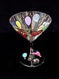 Birthday Balloons Design - Hand Painted - Grande Martini - 10 oz.