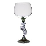 Hand-Painted and Jeweled Zebra Wine Glass