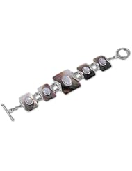 Sterling Silver Abalone, Mother of Pearl Bracelet 7"
