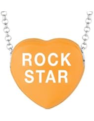 Sweethearts Enamel "Rock Star" Heart on 16" Necklace Pendant with Gift Box