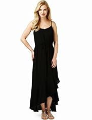 Adjustable Straps Frill Hem Maxi Dress