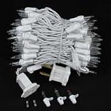 Novelty Lights, Inc. CG100-4-W-CL Commercial Grade Christmas Mini Christmas Light Set, Clear, White Wire, 100 Light, 4" Spacing, 34 Long