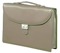 Lucrin - Taupe leather Briefcase 1 compartment