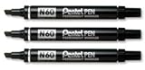 Review Pentel  / Pentel N60 chisel tip permanent black marker with up to 6mm line width, EACH