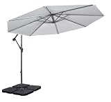 Alice's Garden - Parasol déporté rond Ø300cm - Hardelot - Ecru - Manivelle anti-retour | Toile déperlante | Facile à utiliser