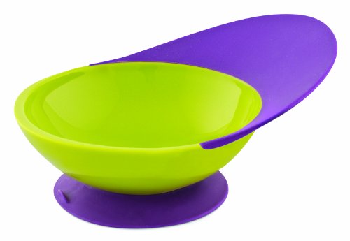 Imagen 2 de Boon - Cuenco para bebés con accesorio para recoger la comida, color morado y verde