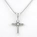 Decorative Graceful Cross Pendant in Sterling Silver on a 20" Rhodium Snake Chain, #7809