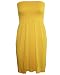 Strapless Seamless Yellow Smocking Tube Dress