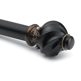 Croscill Chapin 86 - 120 Inch Decorative Rod, Black by Croscill