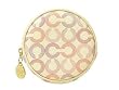 Coach Op Art Signature  Round Coin Case Wallet Bag Multi
