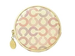 Coach Op Art Signature  Round Coin Case Wallet Bag Multi