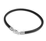 Queenberry Sterling Silver Black Leather Cord 3mm Bracelet For Pandora Troll European Bead Charm 8''