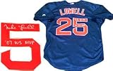 Mike Lowell 07 WS MVP" Autographed / Signed Boston Red Sox Blue Jersey"
