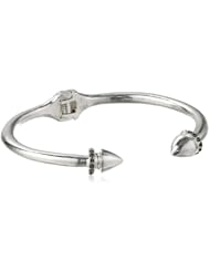 Kensie "Luster Factor Metal" Silver-Plated Hinge Bangle Bracelet, 2.4"