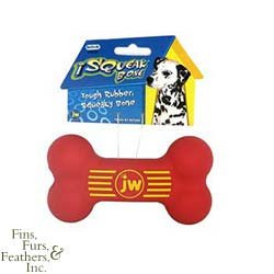JW Pet Company Insight Squeak Bone 5.5in Med. Rubber Dog Toy Assorted Colors
