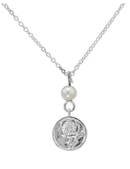 Sterling Silver Pearl Women Necklace. Length 16 in. Total Item weight 2.5 g.