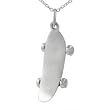 High Polished Sterling Silver Skateboard Pendant