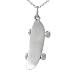 High Polished Sterling Silver Skateboard Pendant