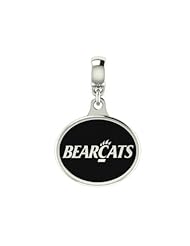 Cincinnati Bearcats Enameled Drop Charm. Solid Sterling Silver with Enamel