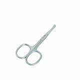 Optima 3.25 inch Elegant Matt Finish Stainless Steel Round Tip Ear and Nose Scissors for Intimate Areas