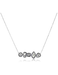 Marcia Moran "Mix" Horizontal Assorted Stones Cubic-Zirconia Necklace, 18"