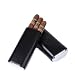Mantello Black Leather Cigar Case with Interior Cedar Lining