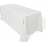 LinenTablecloth 90 x 156-Inch Rectangular Polyester Tablecloth White