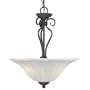Thomas Lighting SL8258-63 Brio - Two Light Pendant, Painted Bronze Finish with Etched Alabaster Swirl Ribbed Glass