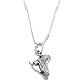 Sterling Silver Double Sided Figure Skater Ice Skate Necklace