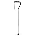 Hugo Adjustable Offset Handle Cane with Reflective Strap, Black