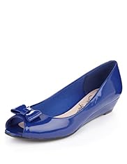 Peep Toe Bow Wedge Shoes