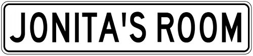 JONITA'S ROOM - Kids Personalized Girls Room Sign - Heavy Duty - 9"x36" Quality Aluminum Sign