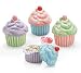 Set of 4 Ceramic Cupcake Bowls with Lids