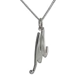 Pendentif en argent fin 925/1000 représentant initiale M avec chaîne gourmette