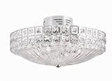Trans Globe MDN-909 Twelve Light Square Semi-Flush Mount, Polished Chrome Finish with Clear Crystal