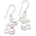 Sterling Silver Pearl Snowman Earrings - QE4785