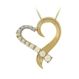 18k Gold Overlay Sterling Silver Diamond Accent Created Opal Journey Off Center Heart Pendant w/ Rolo Chain, 18 314nlgzSGYL. SL160 18k Gold Overlay Sterling Silver Diamond Accent Created Opal Journey Off Center Heart Pendant w/ Rolo Chain, 18